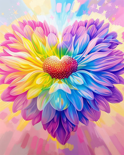 Radiant Floral Heart - Meditation - Judy Paint