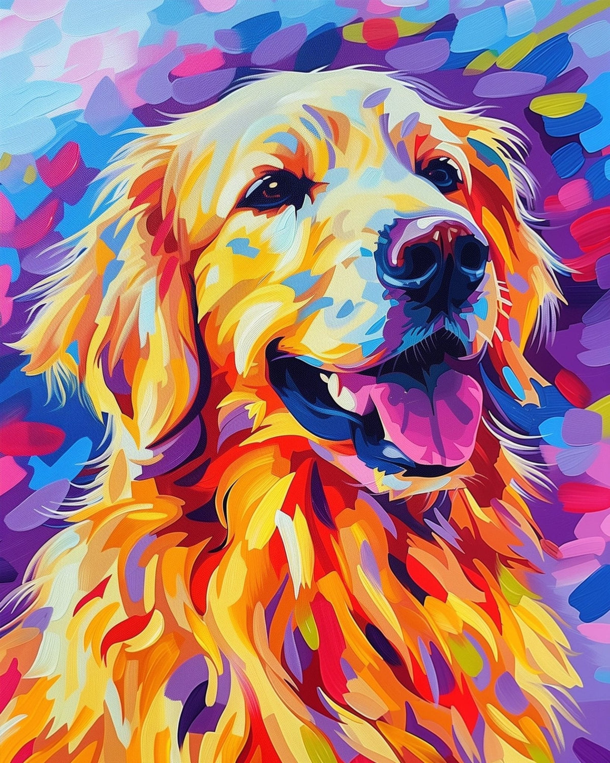 Radiant Golden Retriever - Abstract Animals - Judy Paint