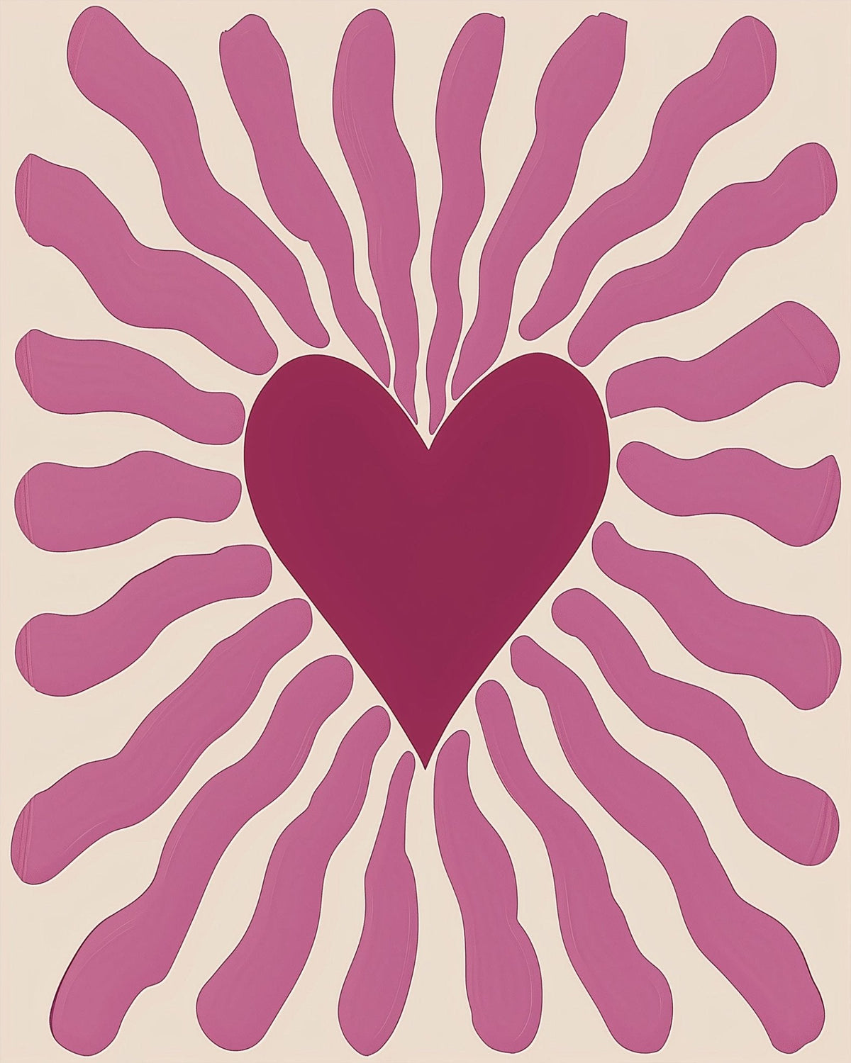 Radiant Heart Waves - Minimalistic - Judy Paint