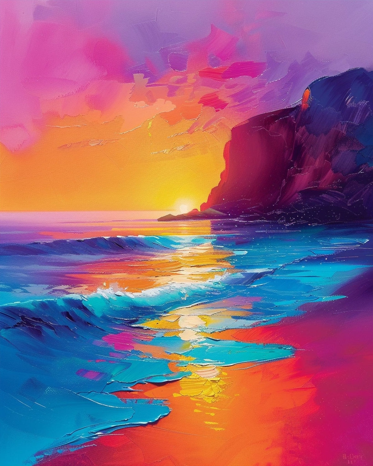 Radiant Sunset Bliss - Sea Landscape - Judy Paint