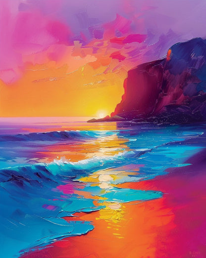 Radiant Sunset Bliss - Sea Landscape - Judy Paint