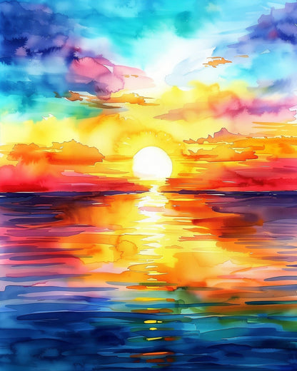 Radiant Sunset Reflection - Sea Landscape - Judy Paint
