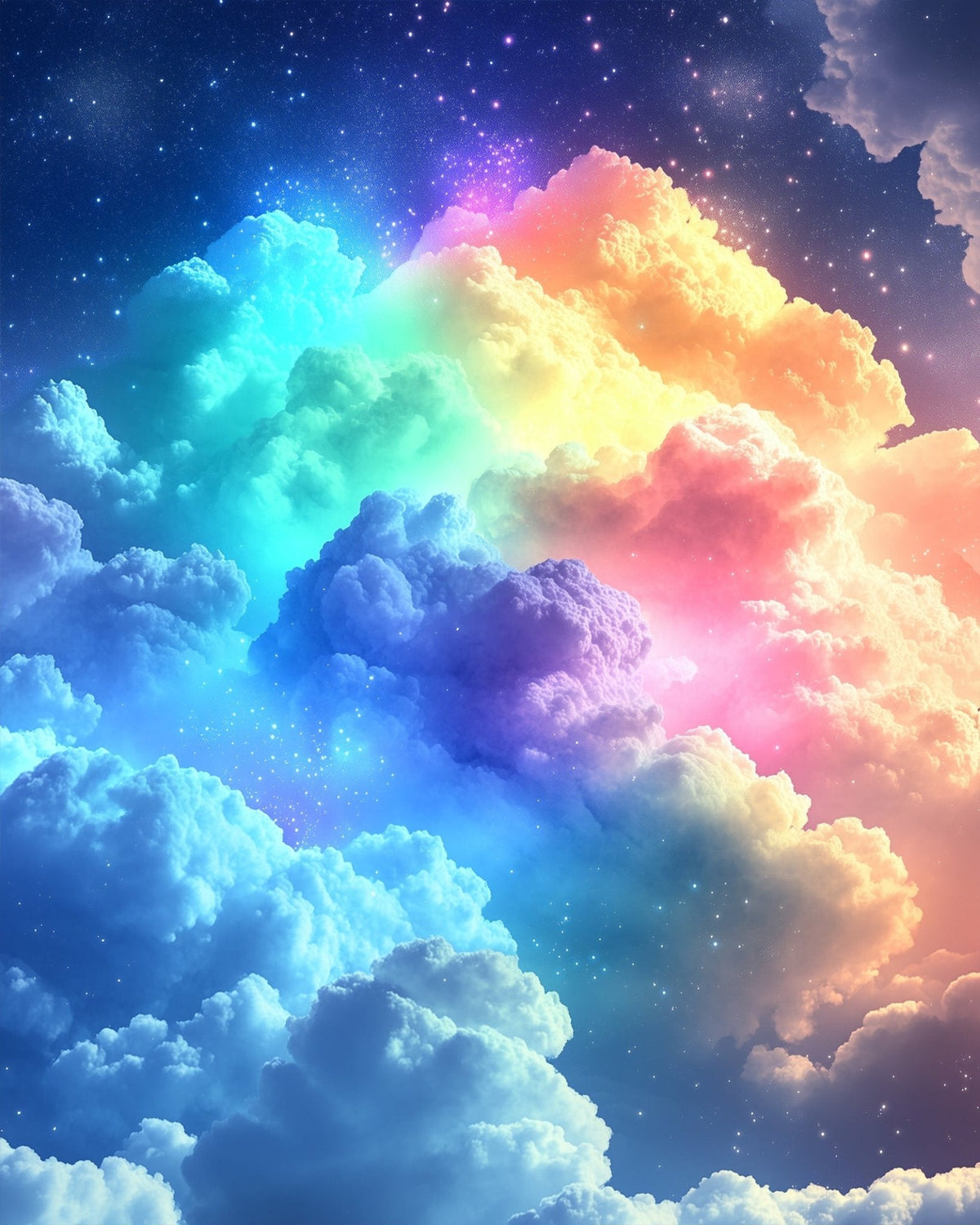 Rainbow Dream Clouds - Galaxies - Judy Paint
