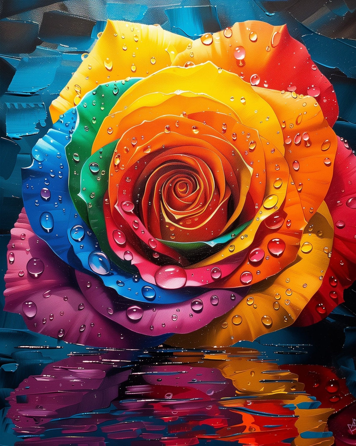 Rainbow Rose - Meditation - Judy Paint