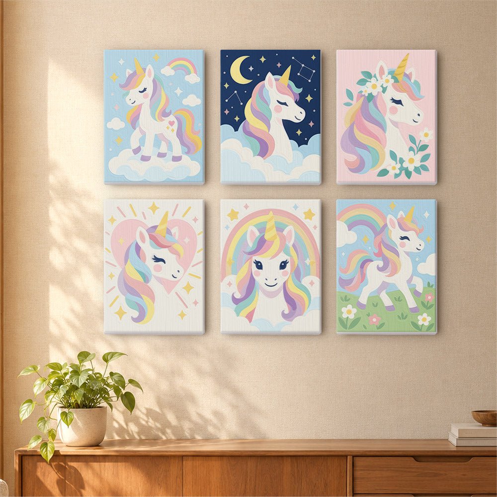 Rainbow Unicorns mini painting set