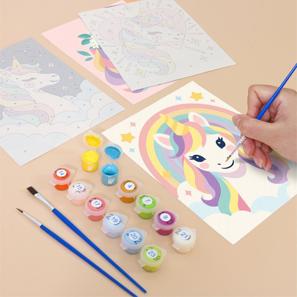 Rainbow Unicorns mini painting set