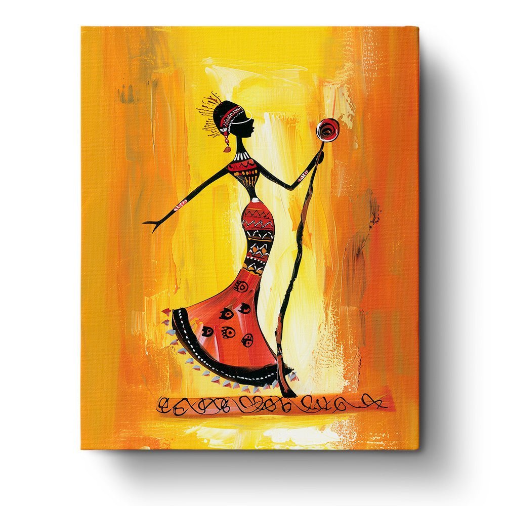 Regal African Woman with Staff - Judy Paint