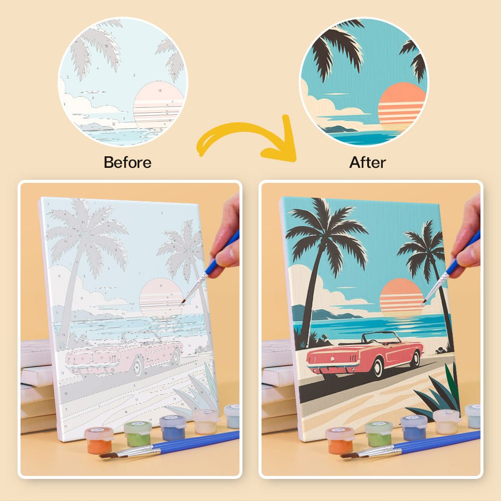Before and after painting by numbers