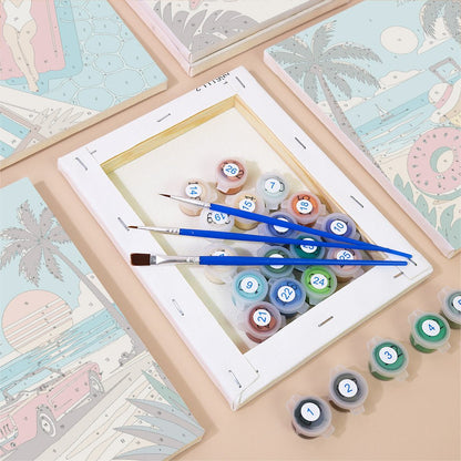 Retro Beach Club mini painting set