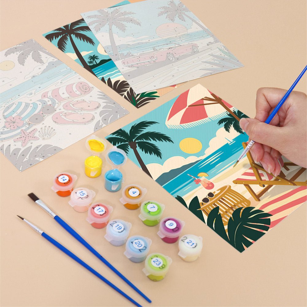 Retro Beach Club mini painting set