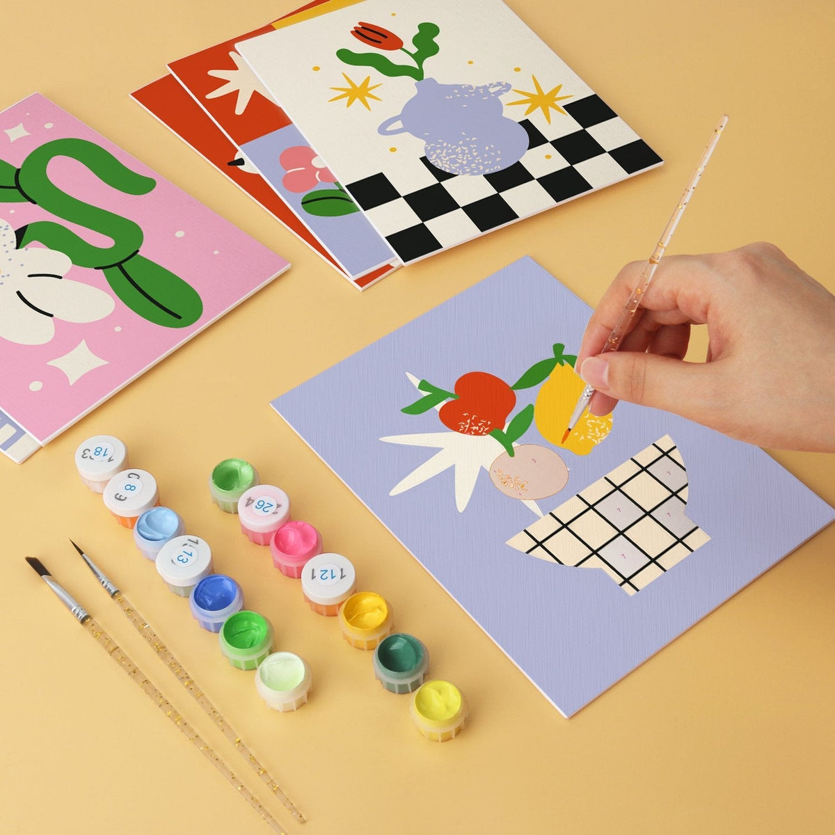 Retro Daydreams – Set of 6 Mini Paintings - Judy Paint
