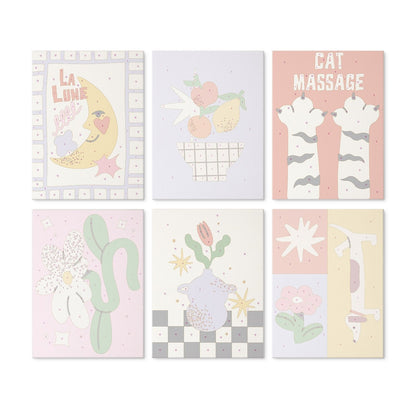 Retro Daydreams – Set of 6 Mini Paintings - Judy Paint