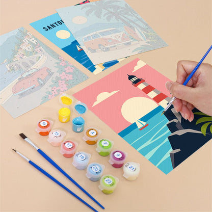 Retro Travel Posters mini painting set