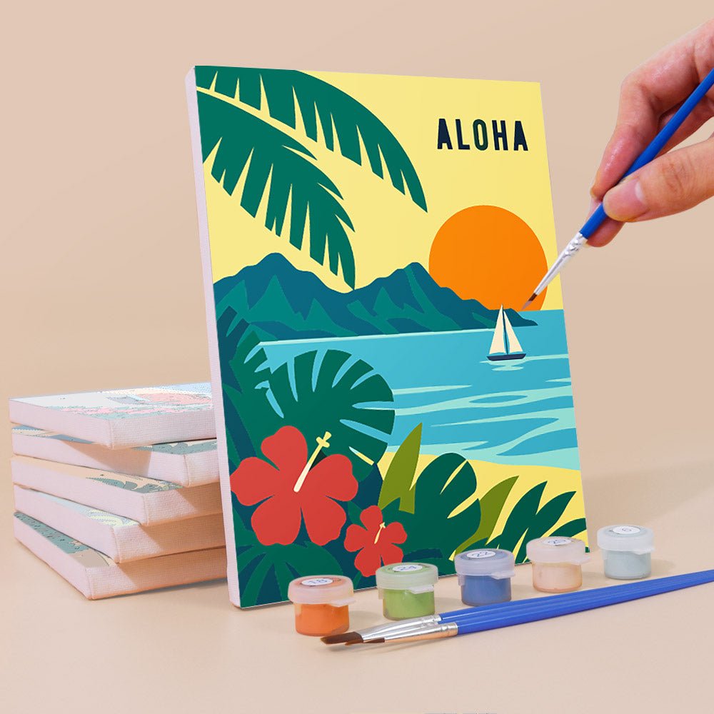 Retro Travel Posters mini painting set