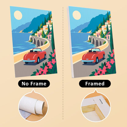 No frame vs. framed canvas