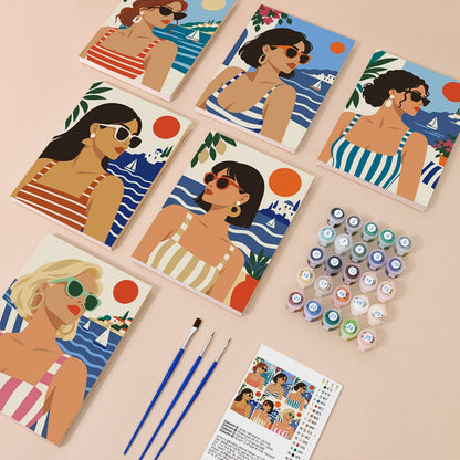 Everything in the Riviera Girls mini painting kit
