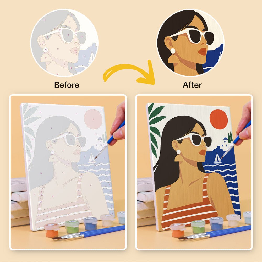 Before and after painting by numbers