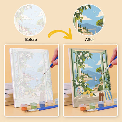 Before and after painting by numbers