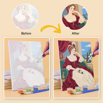 Before and after painting by numbers