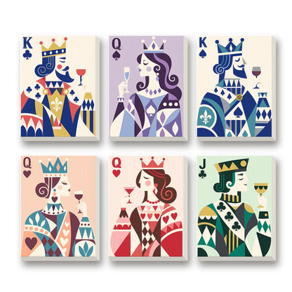 Royal Playing Cards – set of 6 mini paint by numbers canvases