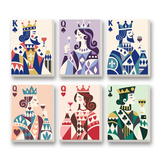 Royal Playing Cards – set of 6 mini paint by numbers canvases