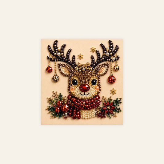 Ruby-Nosed Christmas Charm – Pearl Painting - Judy Paint