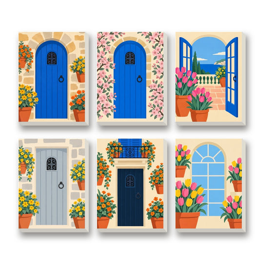 Rustic Door Charms – set of 6 mini paint by numbers canvases