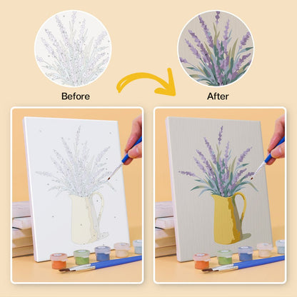 Before and after painting by numbers