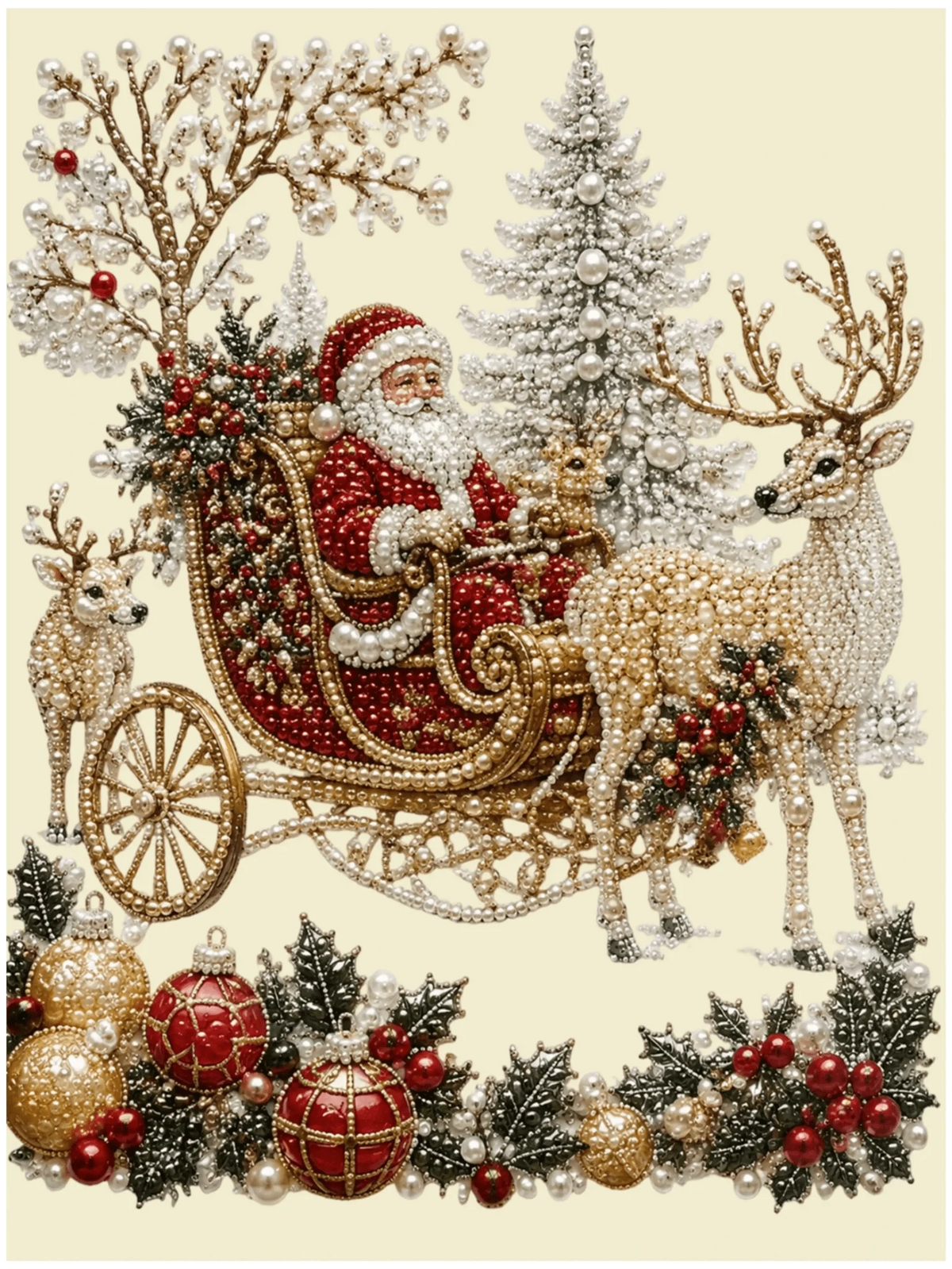Santa’s Enchanted Sleigh – Pearl Painting - Judy Paint