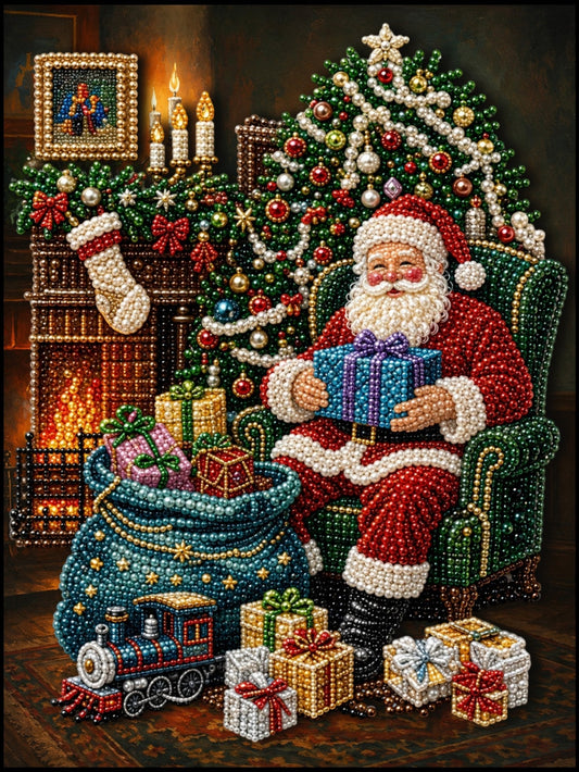 Santa’s Fireside Gift Magic - Pearl Painting - Judy Paint