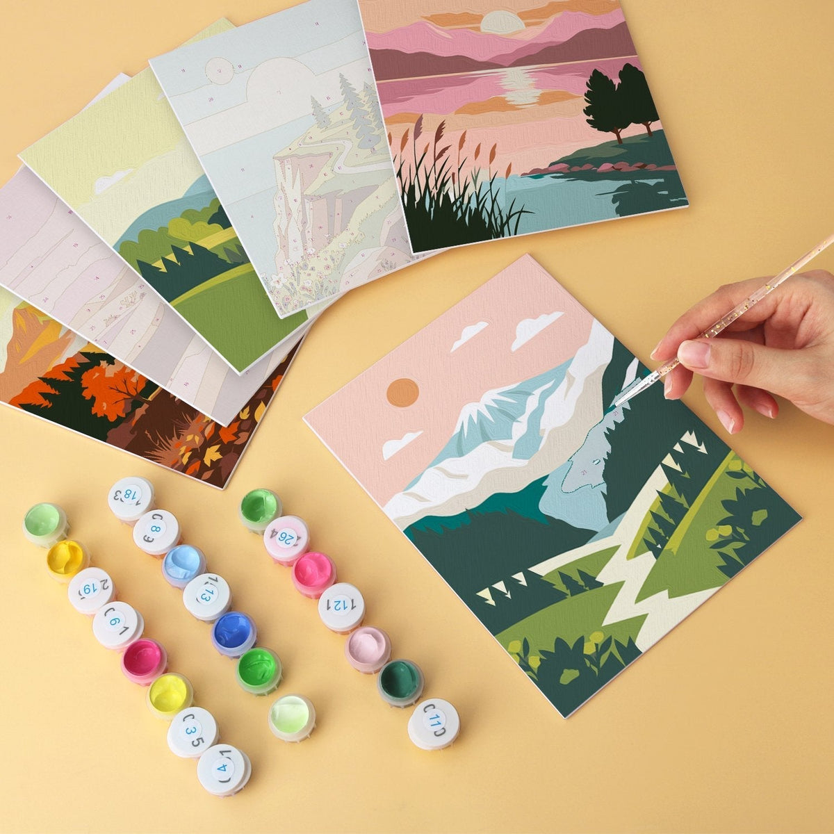 Scenic Horizons – Set of 6 Mini Paintings - Judy Paint