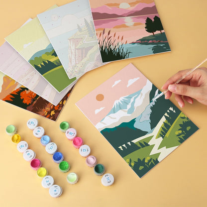 Scenic Horizons – Set of 6 Mini Paintings - Judy Paint