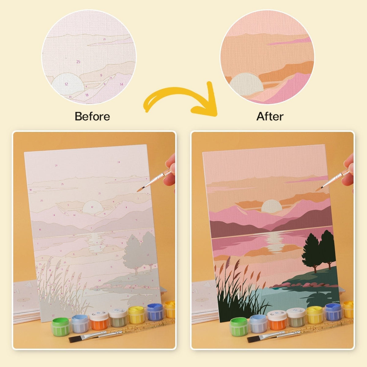 Scenic Horizons – Set of 6 Mini Paintings - Judy Paint
