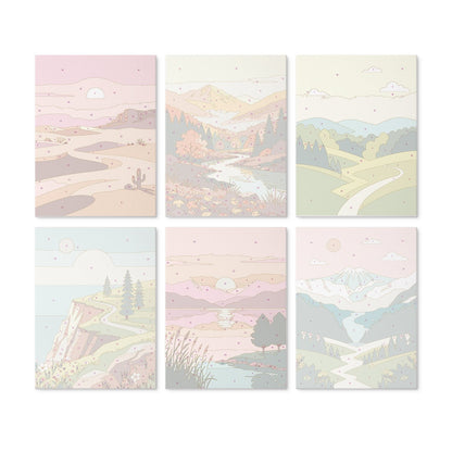 Scenic Horizons – Set of 6 Mini Paintings - Judy Paint