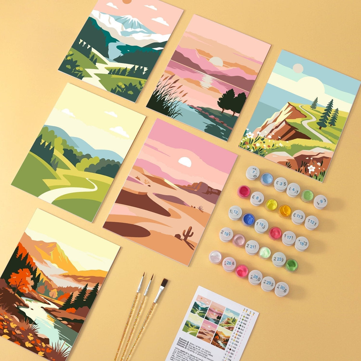 Scenic Horizons – Set of 6 Mini Paintings - Judy Paint