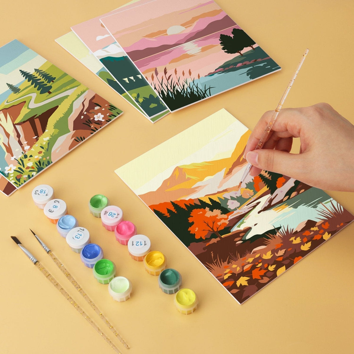 Scenic Horizons – Set of 6 Mini Paintings - Judy Paint