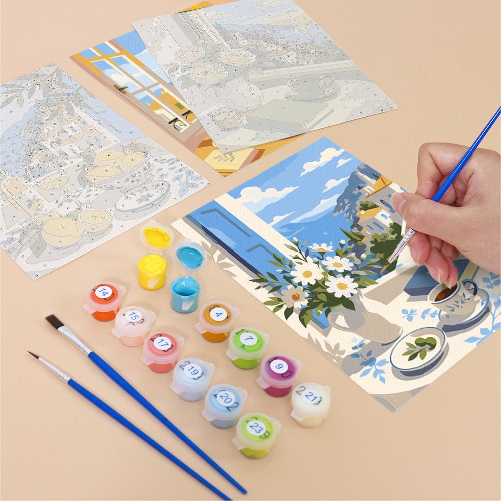 Seaside Cafe Views mini painting set