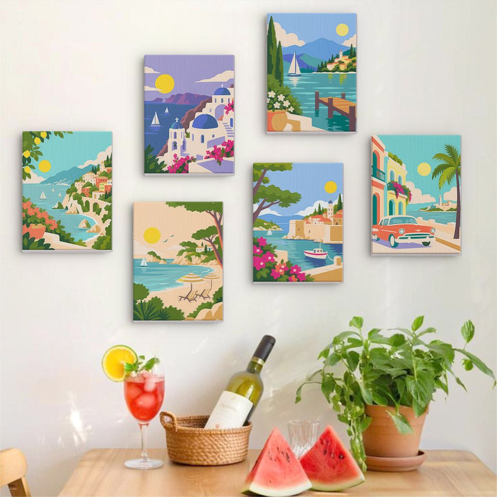 Seaside Towns mini painting set