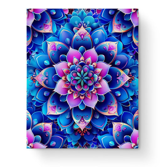 Serene Blue & Pink Mandala - Mandalas - Judy Paint