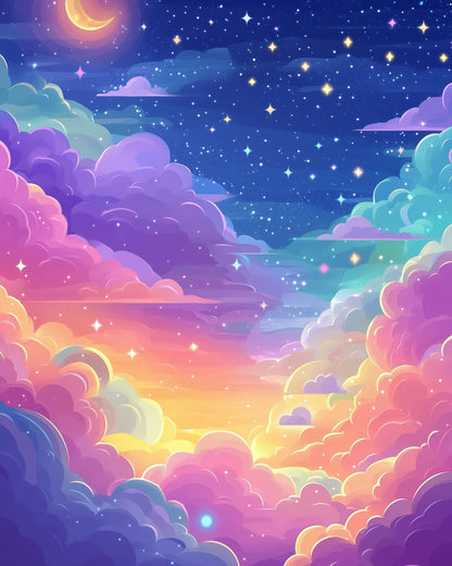 Serene Cosmic Clouds - Galaxies - Judy Paint