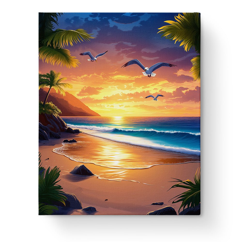 Serene Sunset Shores - Sea Landscape - Judy Paint