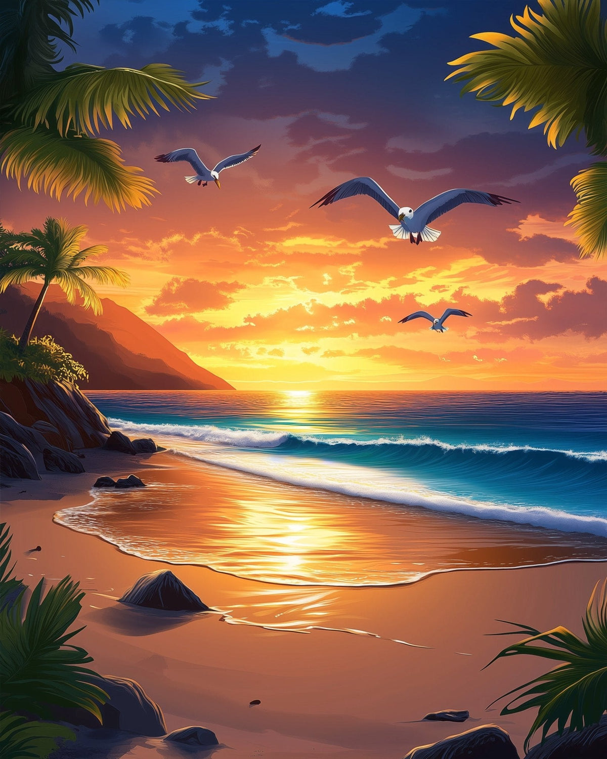 Serene Sunset Shores - Sea Landscape - Judy Paint