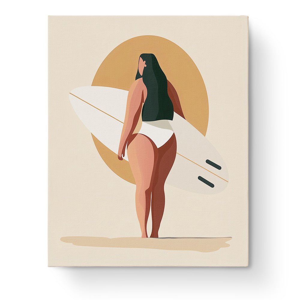 Serene Surfer Silhouette - Minimalistic - Judy Paint