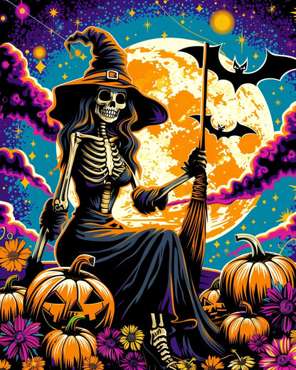 Skeletal Witch Enchantment - Halloween - Judy Paint