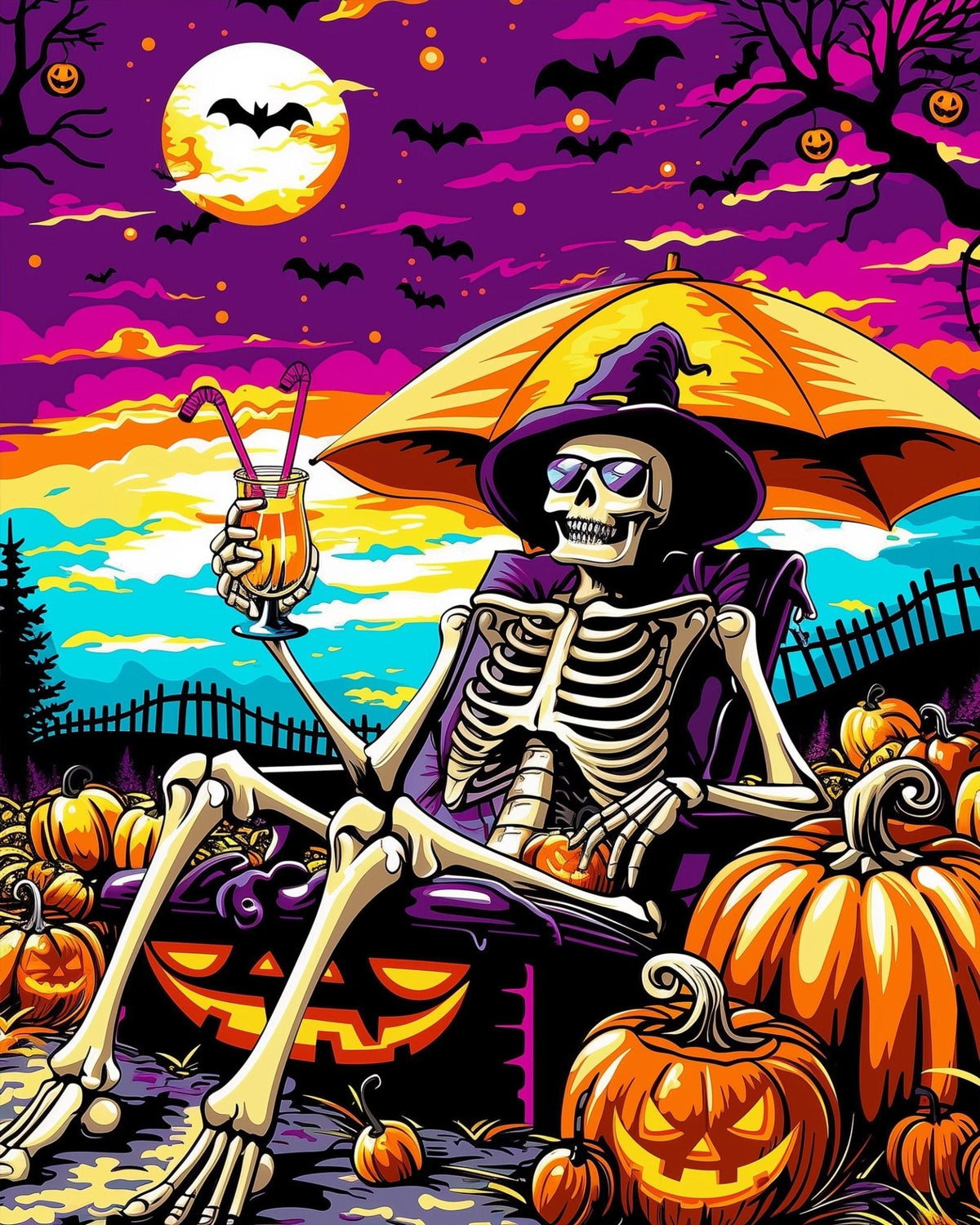 Skeleton Lounge Vibes - Halloween - Judy Paint