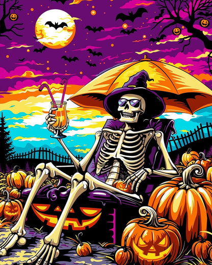 Skeleton Lounge Vibes - Halloween - Judy Paint