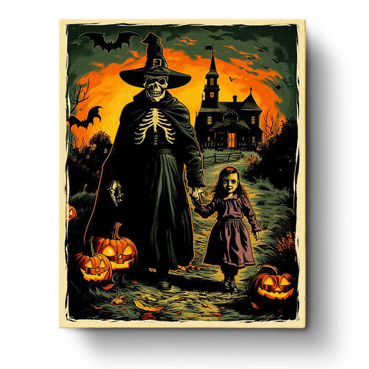 Skeleton Witch with Child - Halloween - Judy Paint