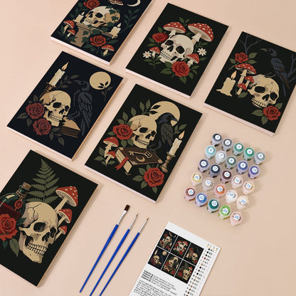 Everything in the Skulls and Roses mini painting kit
