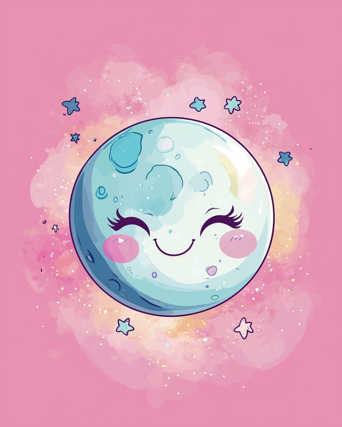 Smiling Moon - Galaxies - Judy Paint