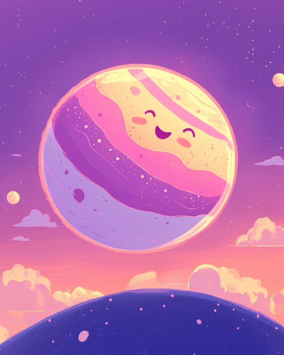 Smiling Planet Delight - Galaxies - Judy Paint